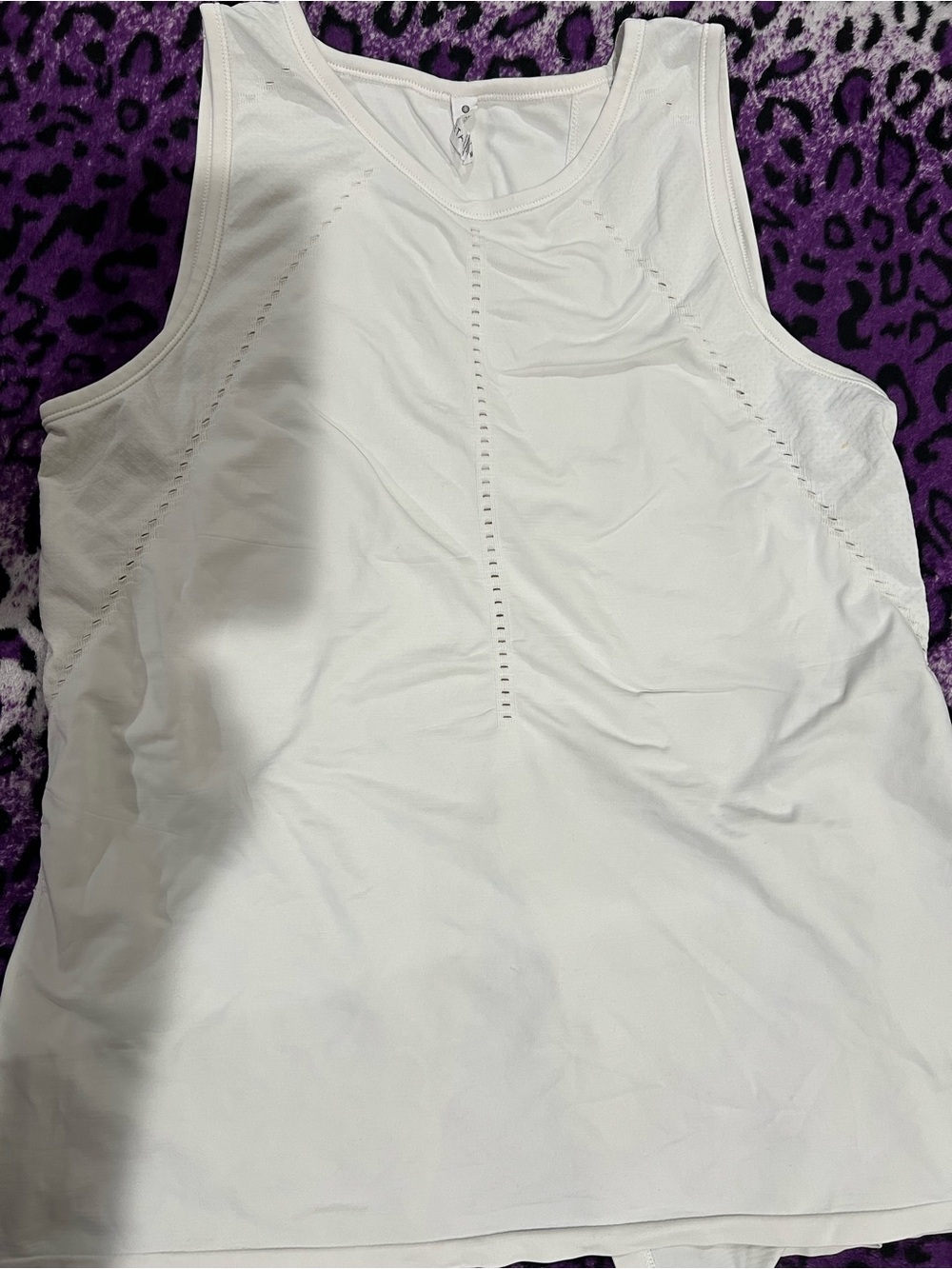 Athleta White Short Sleeve Performance Tee with Vent Detail